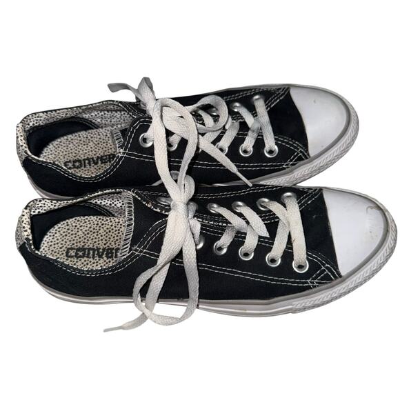 Converse Women’s Chuck Taylor All Star Double Tongue Black White Sneakers SZ 8 - Picture 1 of 9
